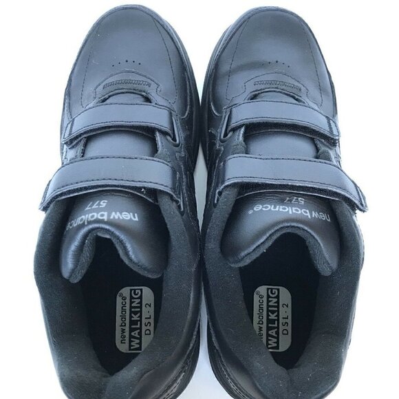 New Balance 577 Black Leather Comfort Shoes 9 - Picture 5 of 8